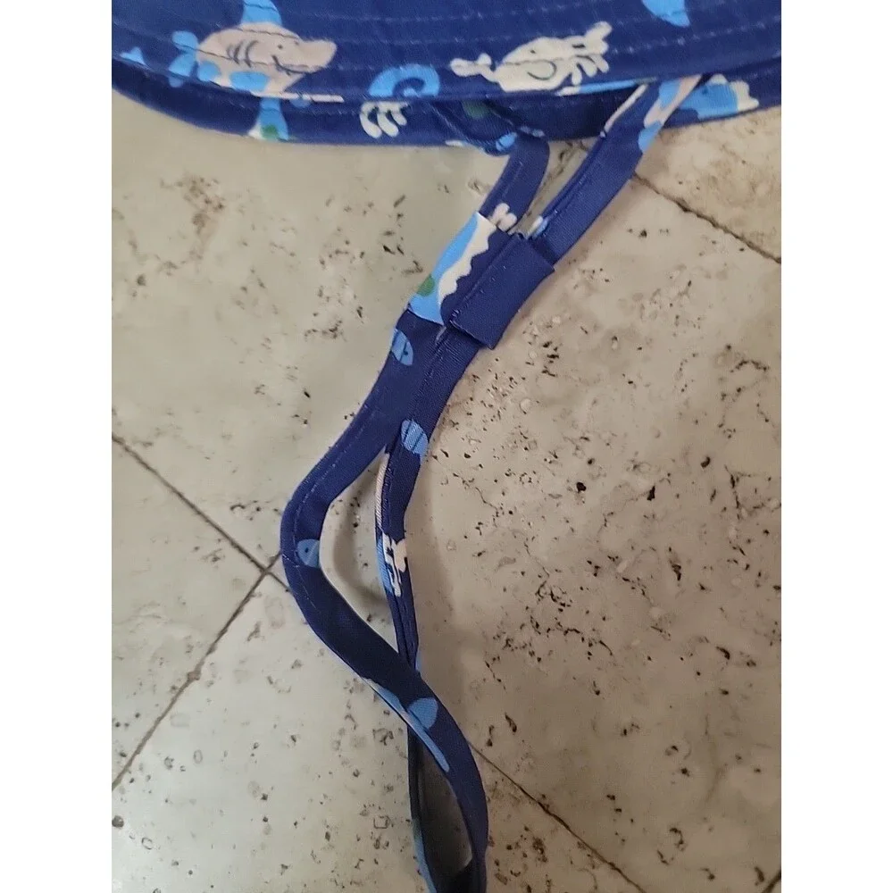 12-24M Baby Sun Hat UPF 50+ Protective Beach Wide Brim Baby Bucket Hat Sea Life